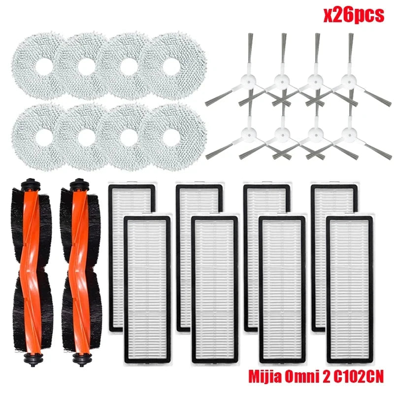 Compatible For Xiaomi Robot Vacuum X20+ / X20 Plus Replacement Parts Accessories Main Side Brush Hepa Filter Mop Cloth Dust Bag