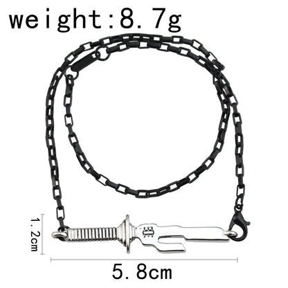 Anime Jujutsu Kaisen Fushiguro Toji Sword Necklace Spear Of Tianri Knife Pendant Cosplay Necklaces For Unisex Choker Jewelry