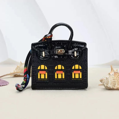Mini BackpackHanging Creative House Headphone Bag For Airpods 4 3 Pro2 Galaxy Buds Headphone Case Holds Small items With Lanyard
