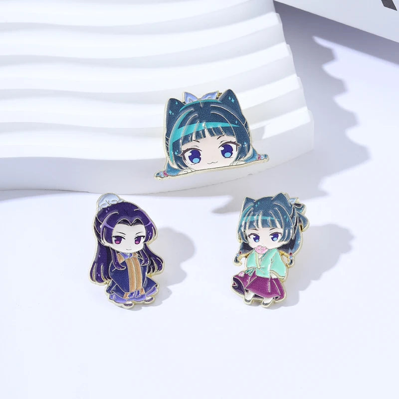 Maomao Light Novel Brooch Enamel Pins  Cute Japanese Anime Cartoon Character Brooches Lapel Badge Jewelry Gift for Fans Friends