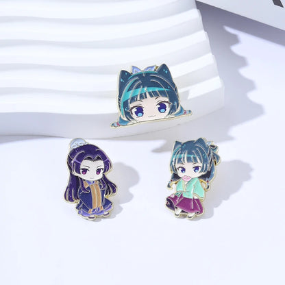 Maomao Light Novel Brooch Enamel Pins  Cute Japanese Anime Cartoon Character Brooches Lapel Badge Jewelry Gift for Fans Friends