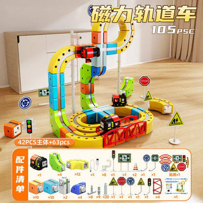 Sell Well Anti-Gravity Magnetic Attraction Track Train Changeable Magnetic Magic Rail Car Electric Train Toy