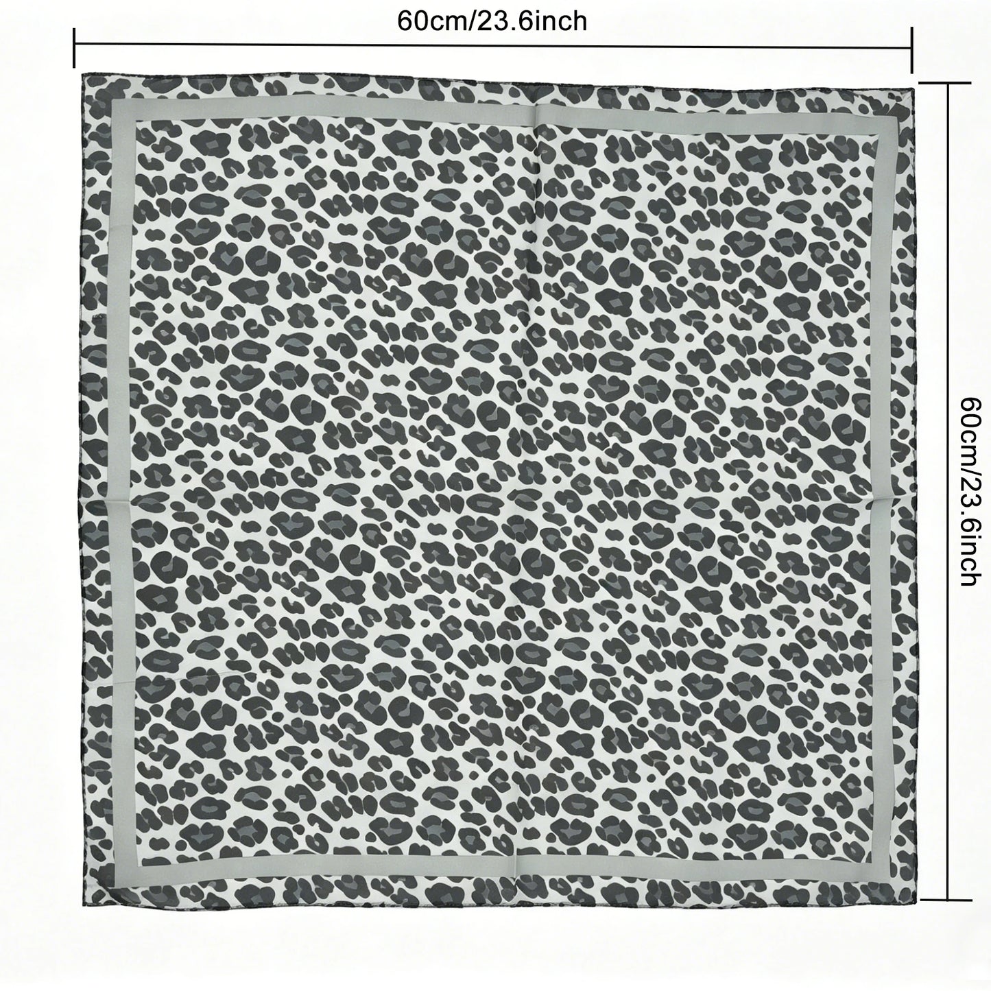 Leopard Print Magnetic Buckle Scarf, 60cm Square Thin Chiffon Neck Scarf, Quick & Easy Wear Fastening Neck Wrap,Decorative Scarf
