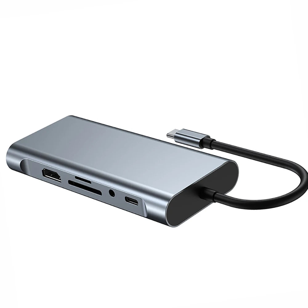 11-in-1 4K USB C 3.0 HUB Type C to HDMI-compatible USB 3.0 Adapter Type C HUB Dock PD 87W USB C Splitter for MacBook Pro Air