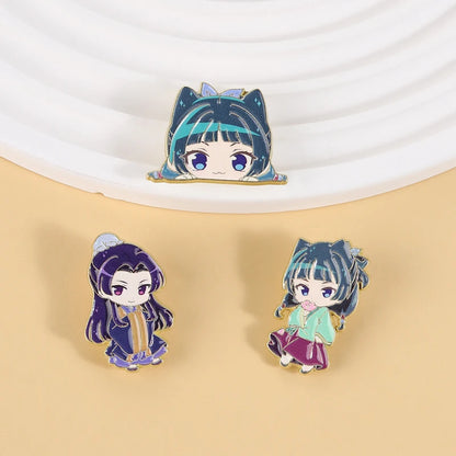 Maomao Light Novel Brooch Enamel Pins  Cute Japanese Anime Cartoon Character Brooches Lapel Badge Jewelry Gift for Fans Friends