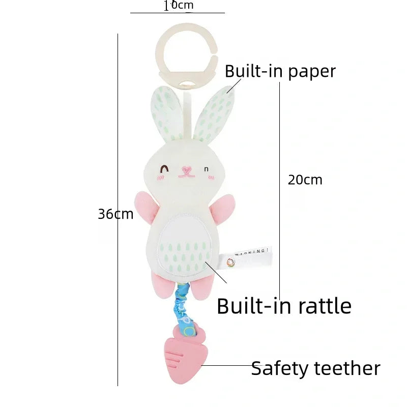 New Soft Stuffed Animal Rattle Hand Grip Baby Toys Shaker Crinkle Squeaky Sensory Travel Accessories for Toddler Toy Gifts