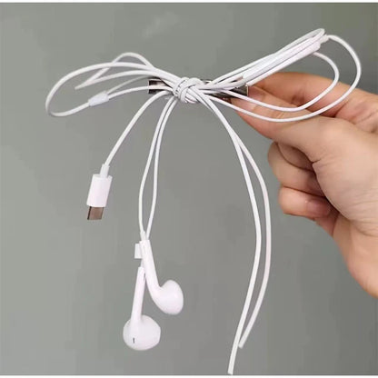  Korean Fashion Headphone Wire Bow Hair Clips - Harajuku Cute Upcycled Aesthetic Hair Pins for Girls - Trendy Hair Accessories