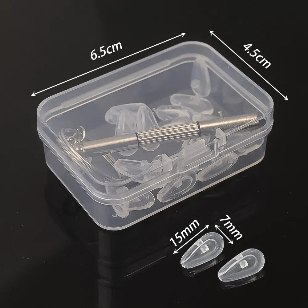 Eyeglasses Nose Pads with Screwdriver DIY Soft Silicone Air Chamber Glasses Replacement Repair Tools Anti-slip Nose Pad Screw