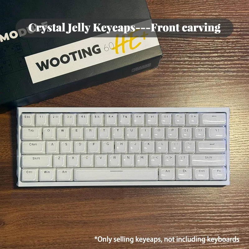 XVX White Custom Side Printed Keycaps Crystal Jelly Keycaps 113 Keys OEM Profile for Cherry MX Switches Mechanical Keyboard