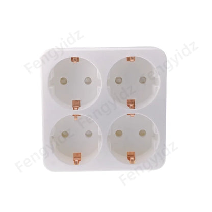 European Type Conversion Plug 1 To 2/3/4 Way EU Germany Standard Power Adapter Socket 16A 250V Travel Charging Adapter