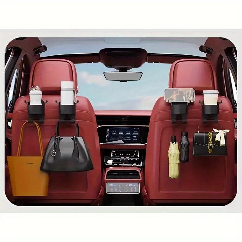Car Supplies Seat Back Storage Rack1/2Multifunctional cup holder storage box with hookPPMaterial Beverage Phone Holder Car Mount