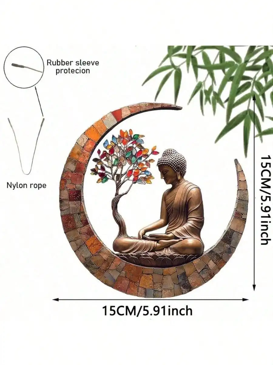 1PCS2D enchanting Buddha sun visor - dyed acrylic, perfect for home and garden decoration, religious spiritual gifts