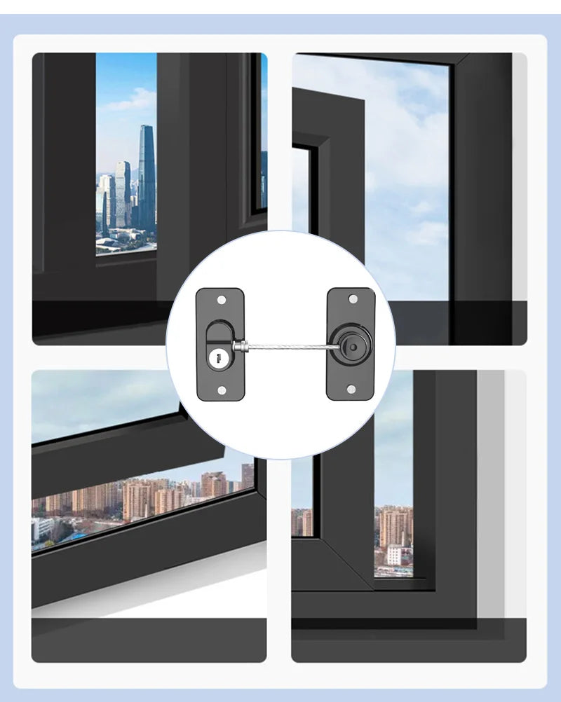 Children Safety Windows Lock Multi-Functional Anti-Fall Limit Rotatable Cabinet Refrigerator Locks Home Baby Security Protection