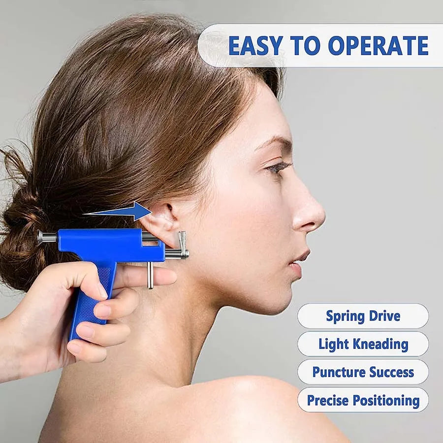 Professional Ear Piercing Gun with 98pcs Stainless Steel Earrings Stud for Home and Salon Use Ear Piercing Kit
