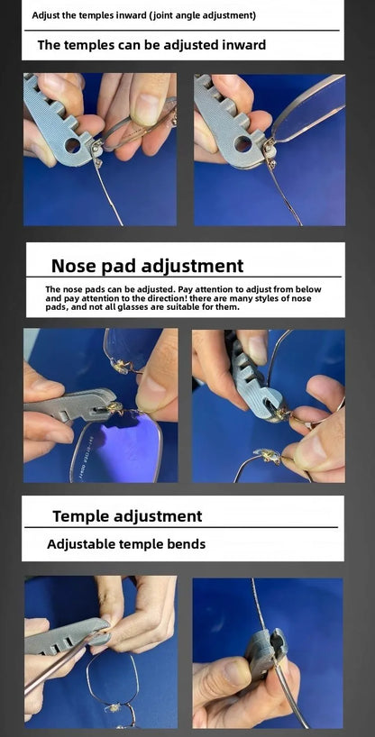 Eyeglass Frame Bending Tool for Leg Adjustment and Crease Repair Straighten Bent Arms with Precision Repair Pliers
