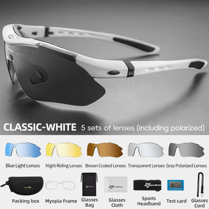 ROCKBROS Cycling Polarized glasses Bike Outdoor Sports Sunglasses MTB Road PC Goggles Eyewear Glasses 5/3 Lens Bicycle Accessory