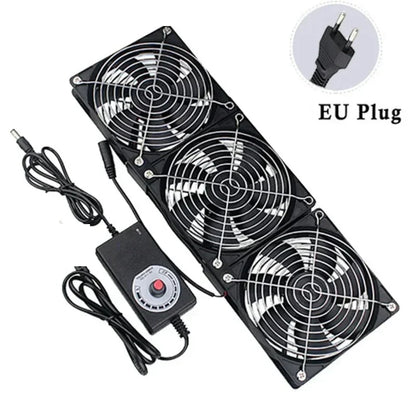 12cm 3000RPM Exhaust Fan Bathroom Cooling Fan with Controller 3V-12V Btc Machine Chassis Workstation Cabinet Radiator Server Fan