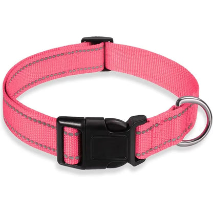 Dog Collar Adjustable Soft Neoprene Padded Nylon Pet Collars with Buckle for Medium Dogs Puppy Walking Necklace Harness Necklace