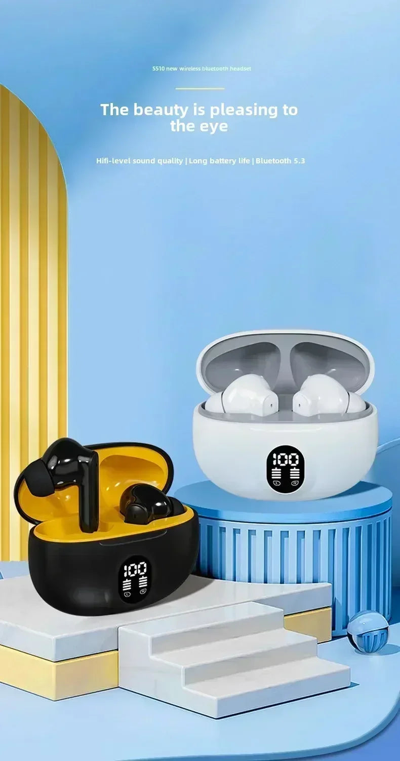 TWS Wireless Headphones Game Bluetooth Headphones with Microphone Noise Reduction High Fidelity Bass Earphones for phones
