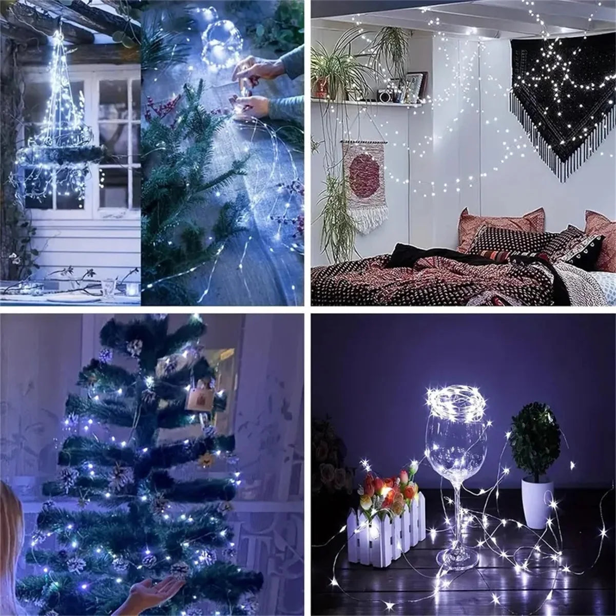 4PC/10PC/40PC LED2M20LED Fairy Battery Powered String Light,excluding battery,Used for Wedding,Party,Bedroom,Bouquet Decoration