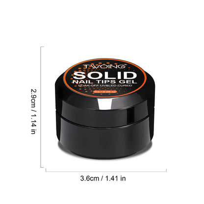 TWOING 8g Clear Solid Nail Tips Gel Long Lasting Strong Adhesion UV/LED Building Gel for Nails Home Salon Manicure DIY Design