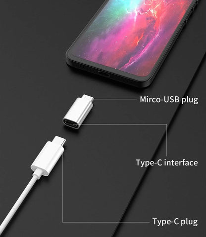 Mini Type C To Micro USB Android Charging Adapter Converter for Samsung Xiaomi Huawei Usbc To Microusb V8 Otg Sync Charger Jack