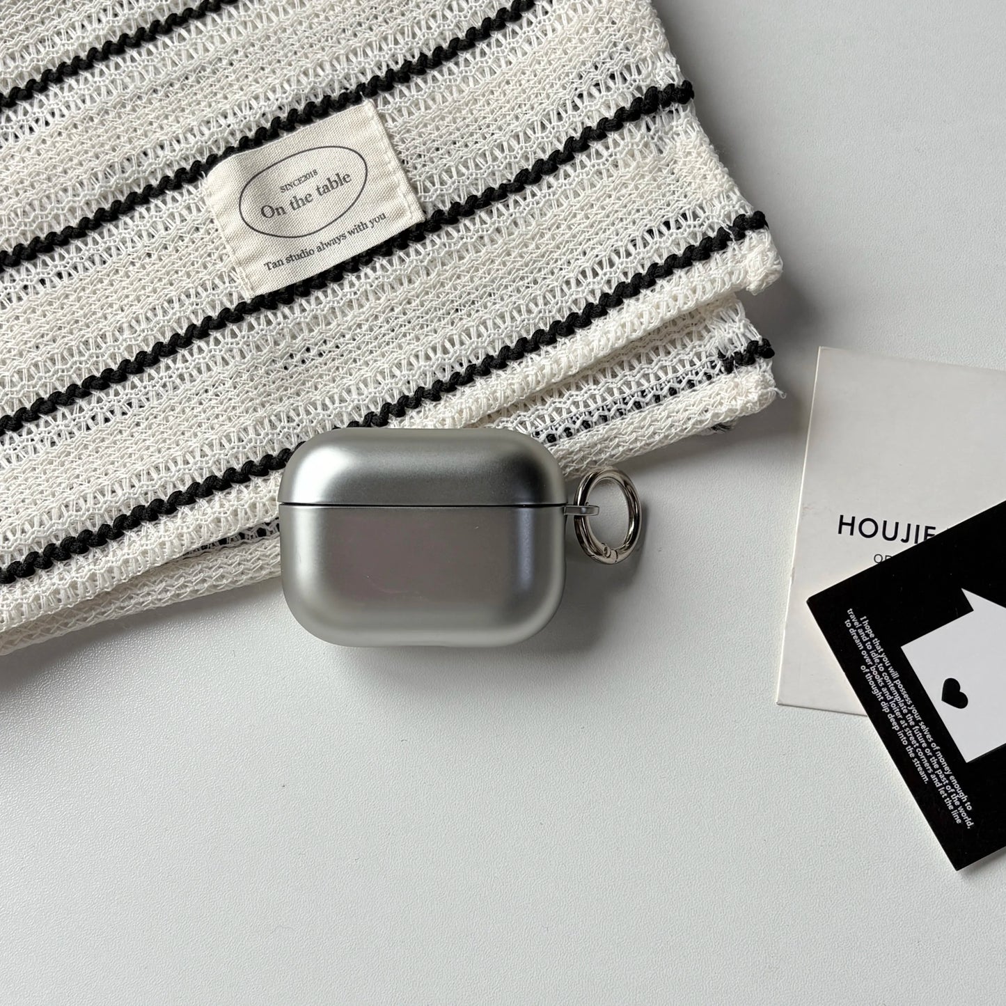 Fashion Simple Electroplated Silver Matte and Glossy Protective Earphone Case with Metal Ring for AirPods 1 2 3 4 Pro2 Pro3