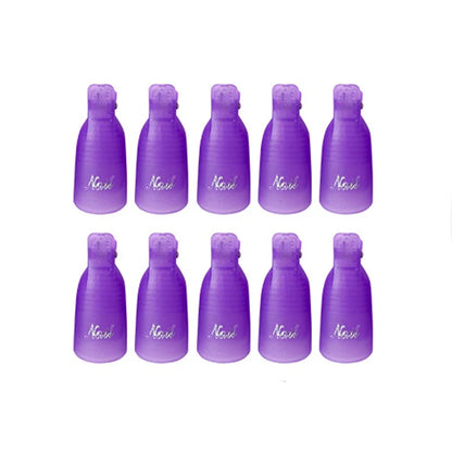 10 Pcs/Bag Colorfulful Acrylic Manicure Art Dipped Cap Clip Nail Cleaning Manicure Uv Gel Nail Polish Dipped Wrapping Tool Finger