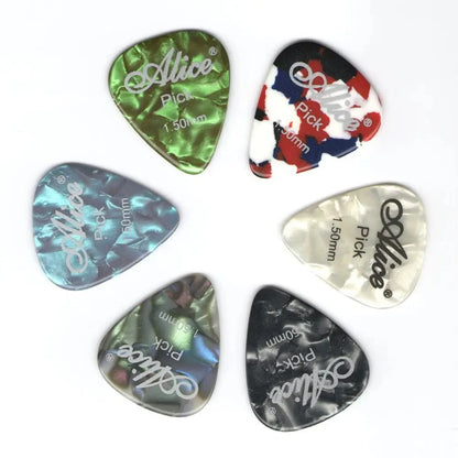 Alice Guitar Picks 6pcs Celluloid Mediator Thickness 0.46 0.71 0.81 0.96 1.20 1.50mm Electric Acoustic Guitar Accessories