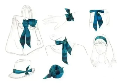 New Long Small Silk Scarf Headband Women's Double-sided Elegant Binding Strap Streamer Small Scarf Gift Ribbon Silk Scarf