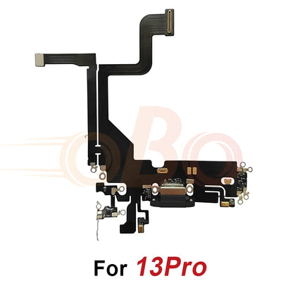 Charging Port Flex Cable for iPhone 11 12 13 Pro Max Mini Black White USB Charger Dock Connector with Microphone Repair (1PC)