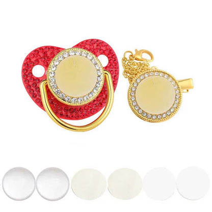 New Blank Baby Pacifier Clip Holder Set Personalized Newborn Dummy BPA Free Luxury Silicone Infant Teether Baby Soother