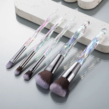 5/10 makeup brushes, crystal-textured makeup brush set, loose powder contouring eyeshadow suitable for ladies/girls