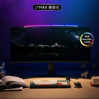 Youpin LYMAX Computer Monitor Table Lamp Curved Screen Desk Lamp Dimming Eye-Care Sound-sensitive Music Hang Gaming Light pro