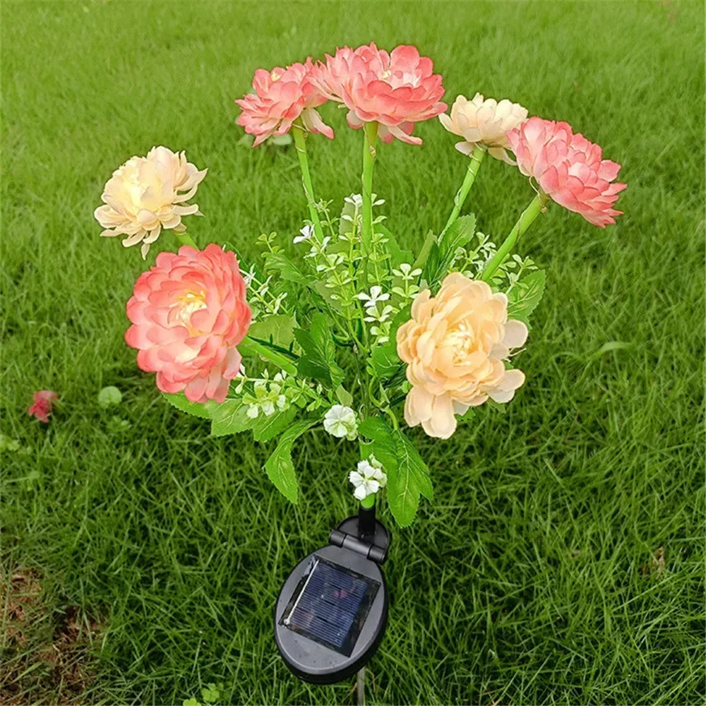 Solar Lights Outdoor Lighting Solar Garden Light Snow Lotus Flower Lawn Lamp for Yard Patio Flower Party Lamp Wedding Mother Day