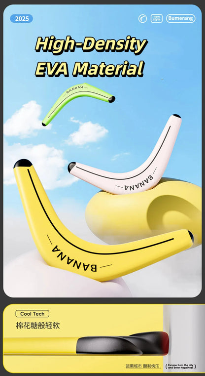 Soft and Elastic Sports Throwback Banana V Shaped Boomerang Flying Disc Throw Interactive Toys for Kids Adults