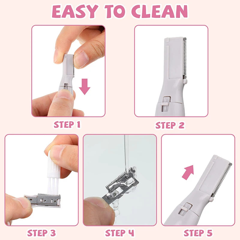 Electric Mini Eyebrow Trimmer Shaver Hair Removal Facial Neck Body Arms Legs Blur - Rechargeable Personal Grooming Kit