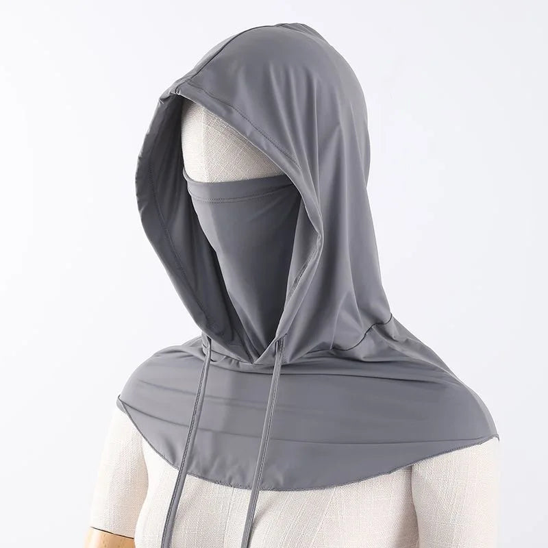 Summer Ice Silk Full Face Sun Protection Hat Face Mask Outdoor Hiking and Camping UV Protection Hat Neck Unisex Protection Hat