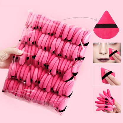 2Pcs/100Pcs  Triangle Powder Puff For Loose Powder Liquid Cosmetic Soft Plush Powder Puff Makeup Foundation Puff Makeup Tool