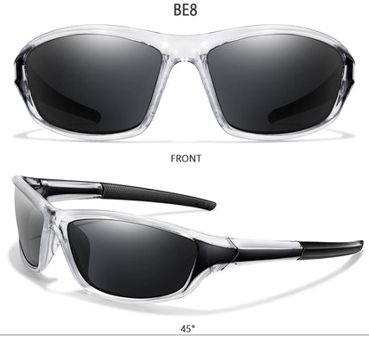 Men and Women Polarized Fishing Sunglasses Outdoor Sports Cycling Driving Hiking Eyewear Camping Travel Transparent Frame UV400