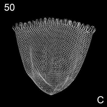 Outdoor 40/50/60/70/80cm Double Line Braided Mesh Fishing Landing Net Fishing Mesh Hole for Bass Trout Catch Luring Accessories