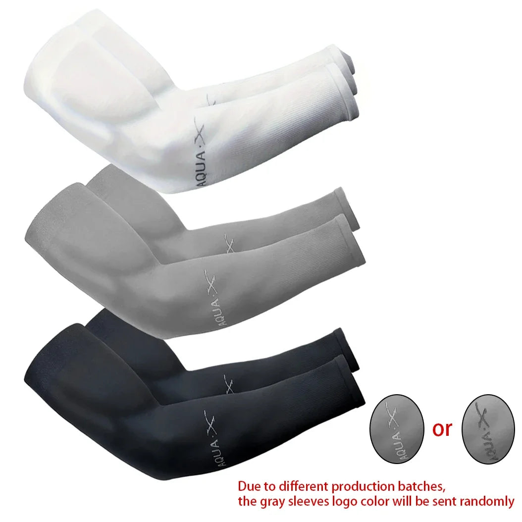 3Pairs Summer Sun Protection Ice Sleeve Men Women Fashion Breathable Elastic Ice Silk  Arm Gloves for Outdoor Cycling, Driving