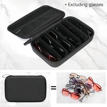 6/7 Compartment Adjustable Glasses Storage Box | Portable Glasses Organizer and Travel Storage Rack Estuche Para Gafas