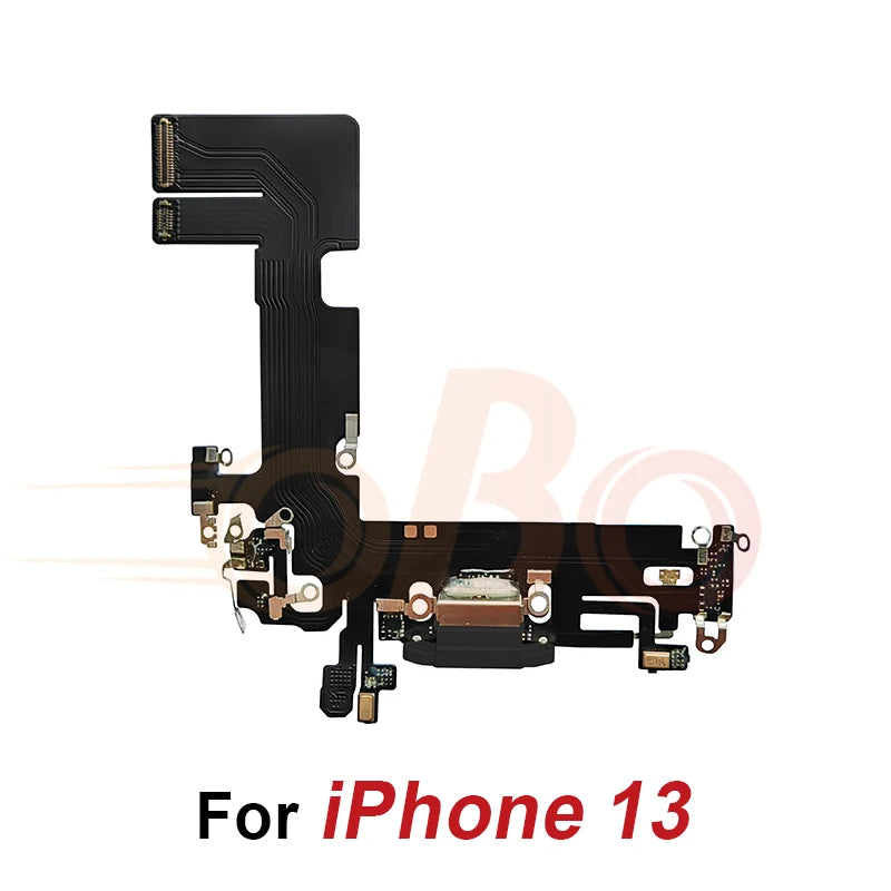 Charging Port Flex Cable for iPhone 11 12 13 Pro Max Mini Black White USB Charger Dock Connector with Microphone Repair (1PC)