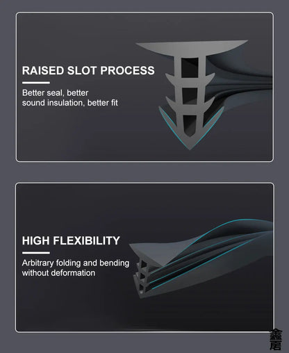 1.6m Auto Dashboard Sealing Strip Universal Car Sticker Rubber Seals Noise Insulation for Weatherstrip Car Accessories
