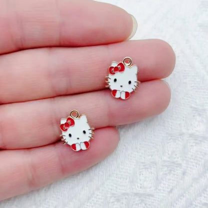 10/14PCS cartoon cute little animal DIY handmade jewelry accessories alloy drip pendant earrings earrings jewelry