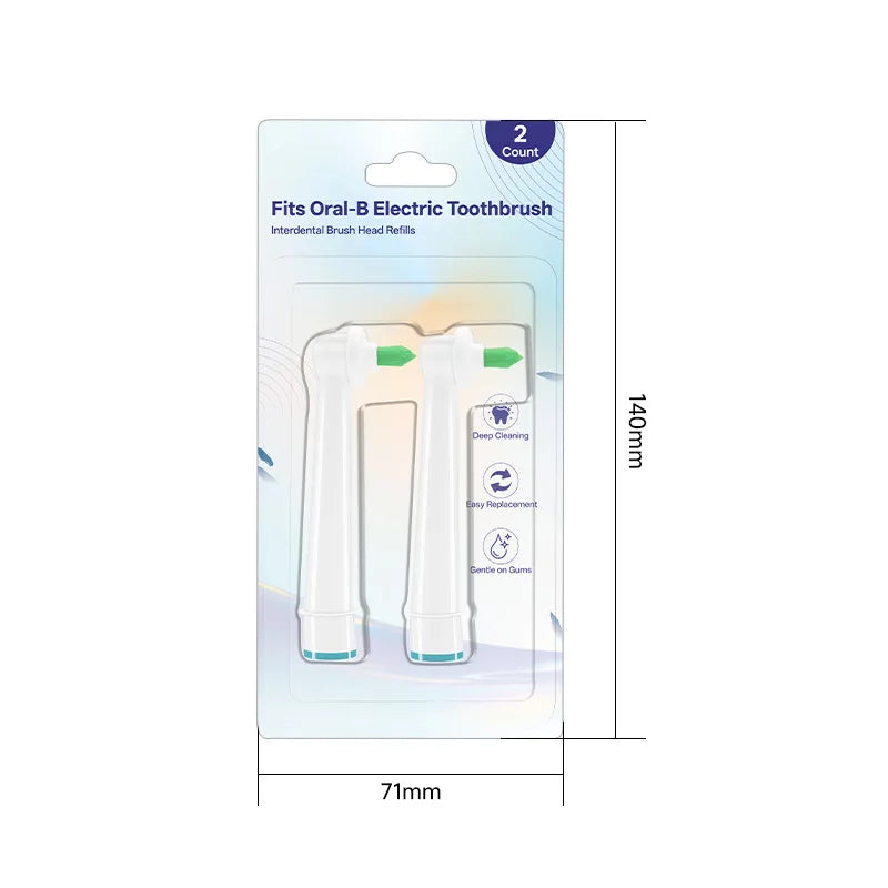 Compatible with Oral B Electric Toothbrush Brush Heads 2Pcs, Interdental Gap Cleaning Replacement Toothbrush Refill Heads