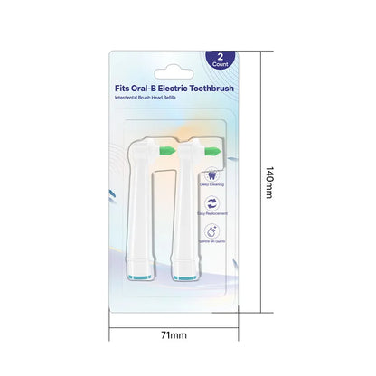 Compatible with Oral B Electric Toothbrush Brush Heads 2Pcs, Interdental Gap Cleaning Replacement Toothbrush Refill Heads
