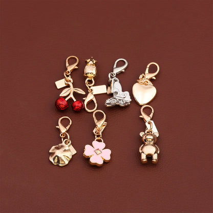 Luxury Highend Cherry Butterfly Four-leaf Clover Love Bear Mouse Keychain Ladies Y2K Bag Pendant Car Accessories Gift Decoration