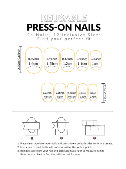 ARTAUG 24PCS Press On Nails Medium White Square Press On Nails Sweet Press On Nails korean press on nails